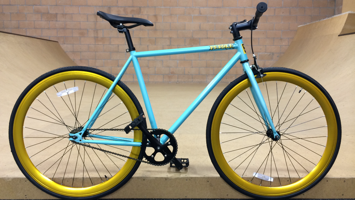 blue and gold bike